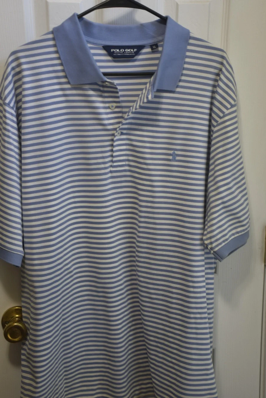 Polo Golf Ralph Lauren Striped Polo Shirt Blue White XL LSC111